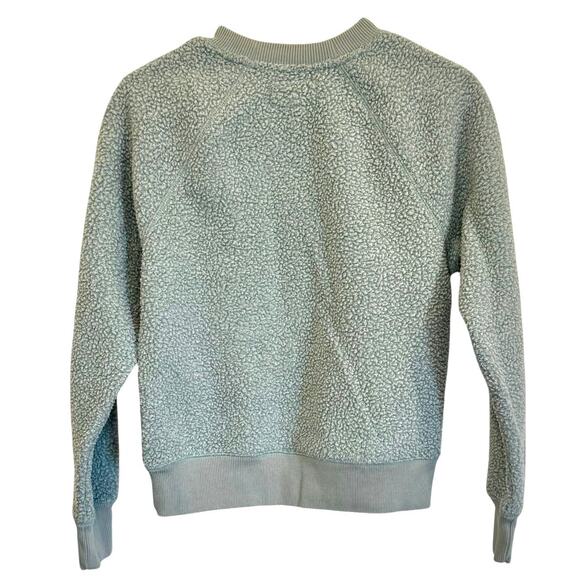 Everlane Renew Sherpa Fleece Fuzzy Crew Neck Raglan Sweater Size S Blue - Picture 2 of 4